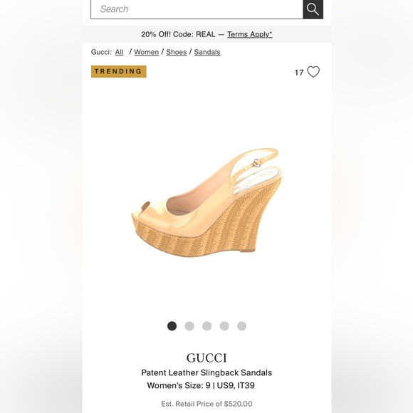 GUCCI
Patent Leather Slingback Sandals
Women's Size: 9 | US9, - Picture 10 of 10